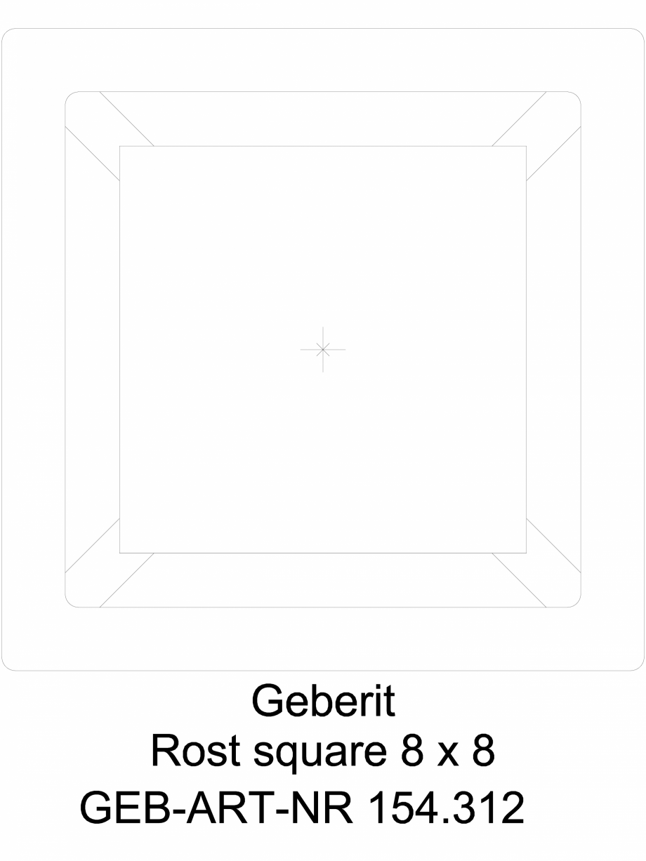 Pagina 1-CAD-DWG Geberit Designrost Square, 8 x 8 cm cod 154.312.00.1_G GEBERIT Detaliu de produs Sifon 