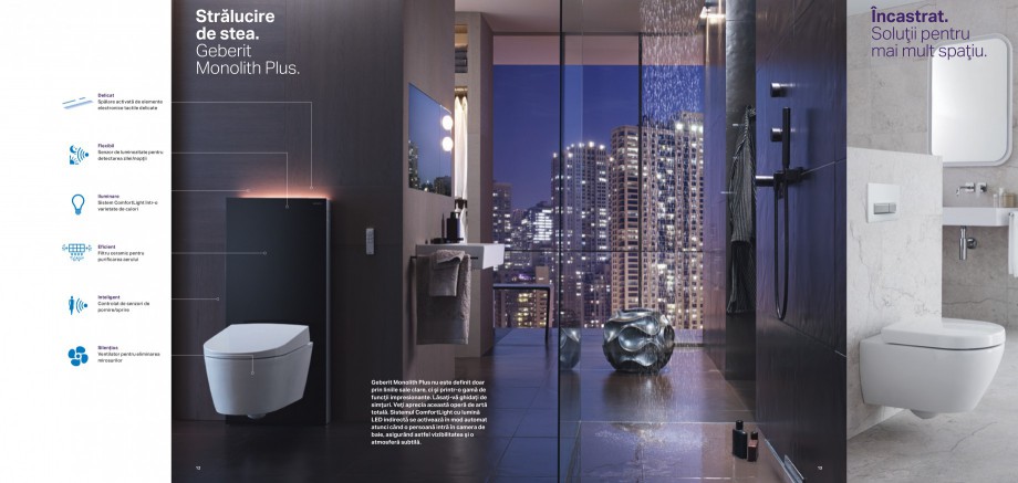 Pagina 7-Design inteligent pentru baie 2014 GEBERIT Scurgere in pardoseala Catalog, brosura Romana piraţi
cu...