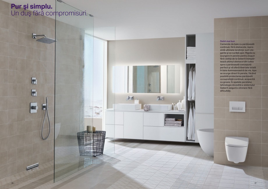 Pagina 14-Design inteligent pentru baie 2014 GEBERIT Scurgere in pardoseala Catalog, brosura Romana  a...