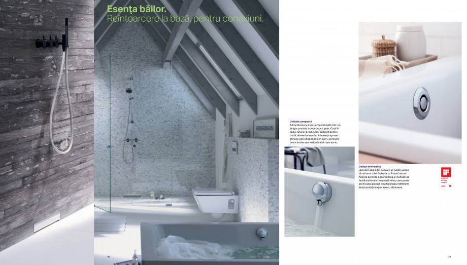 Pagina 16 - Design inteligent pentru baie 2014 GEBERIT Scurgere in pardoseala, Scurgere in perete,...