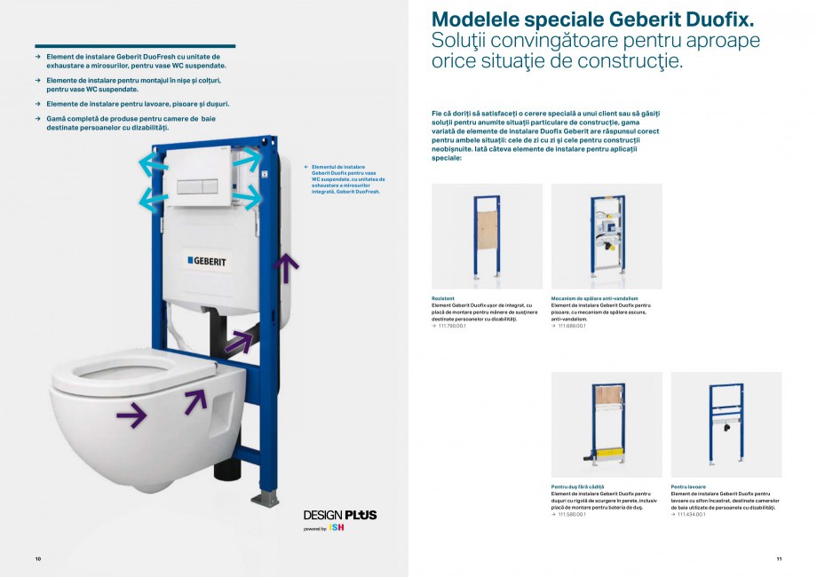 Pagina 6-Elemente de instalare GEBERIT Scurgere in perete Catalog, brosura Romana 
ingenios
Elementele de...