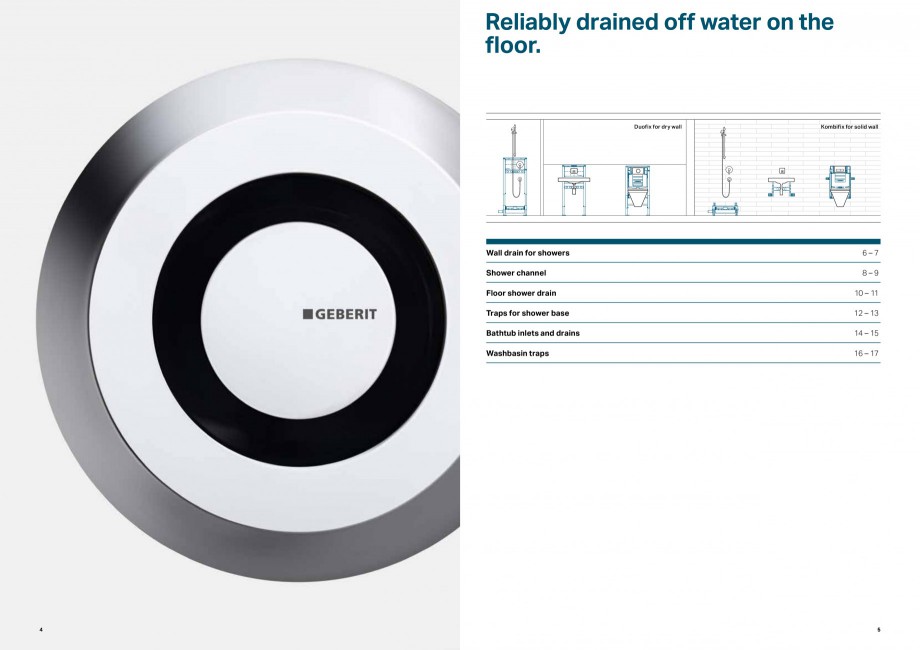 Pagina 3-Rigole si scurgeri de dus GEBERIT Scurgere in pardoseala Catalog, brosura Engleza s
for build-up...
