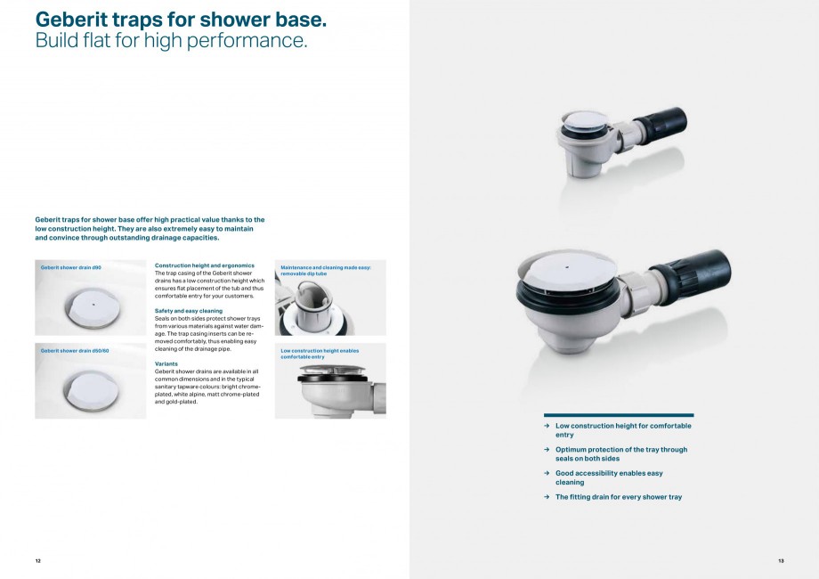 Pagina 7-Rigole si scurgeri de dus GEBERIT Scurgere in pardoseala Catalog, brosura Engleza owers
→→...