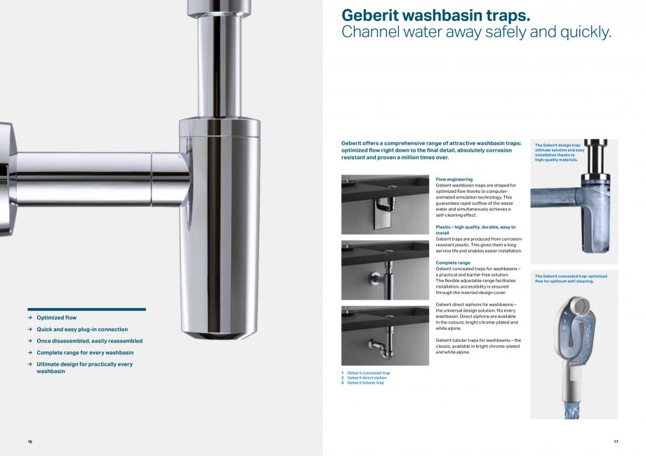 Pagina 9-Rigole si scurgeri de dus GEBERIT Scurgere in pardoseala Catalog, brosura Engleza ws seal on the...