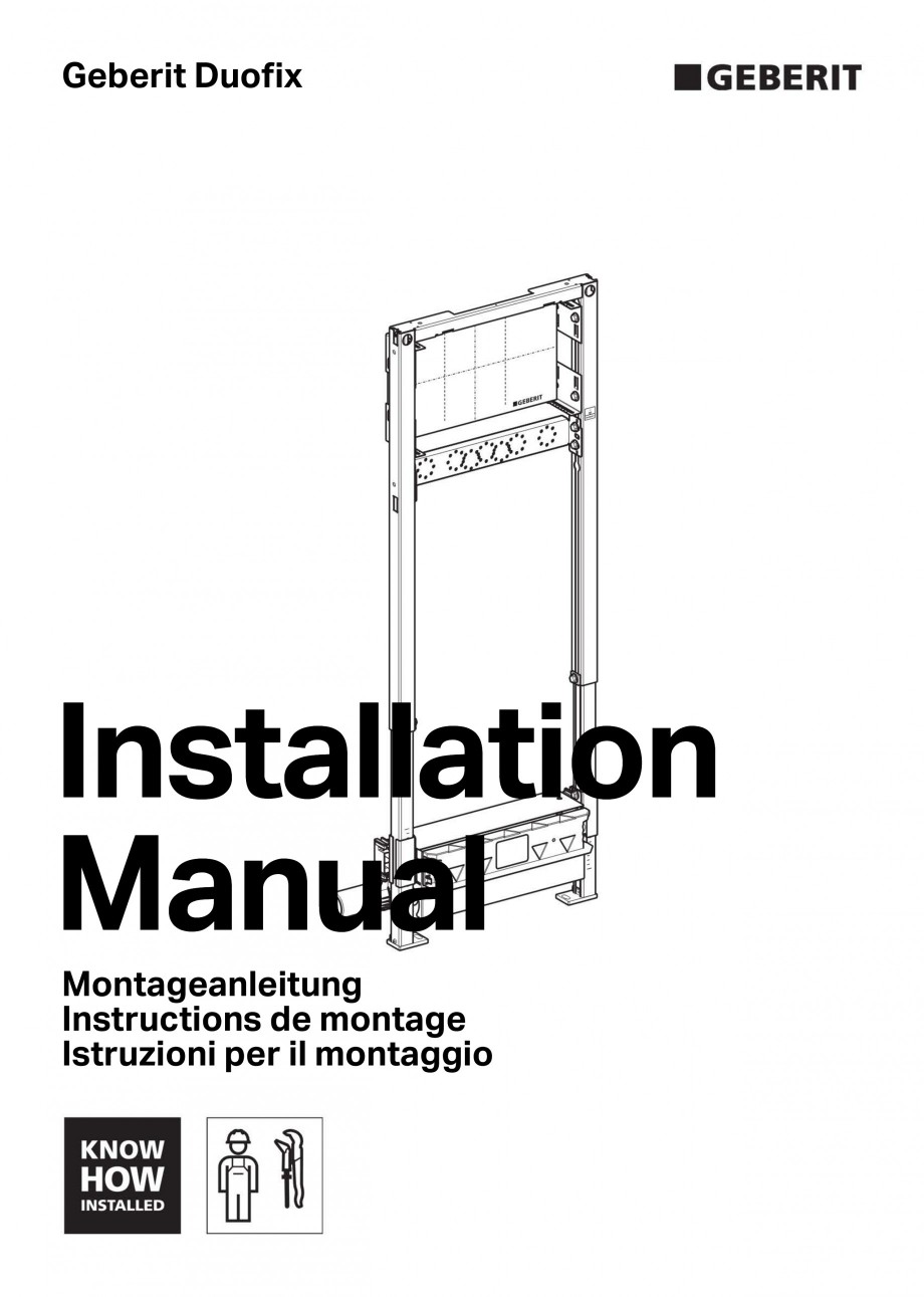 Pagina 1-Instructiuni montaj pentru rigola de scurgere in perete pentru dus GEBERIT Instructiuni montaj,...