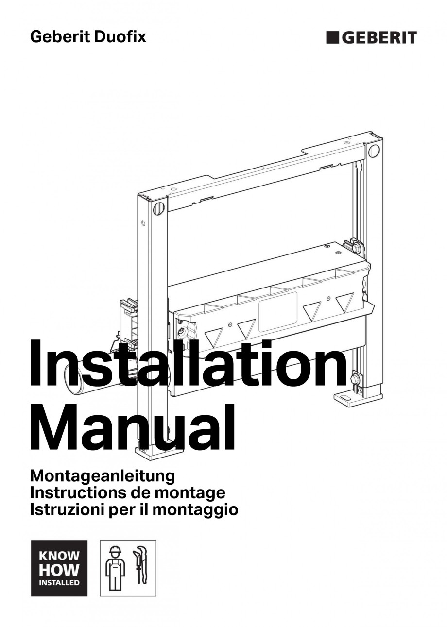 Pagina 1-Rigola de scurgere in perete pentru dus GEBERIT Instructiuni montaj, utilizare Engleza, Franceza,...