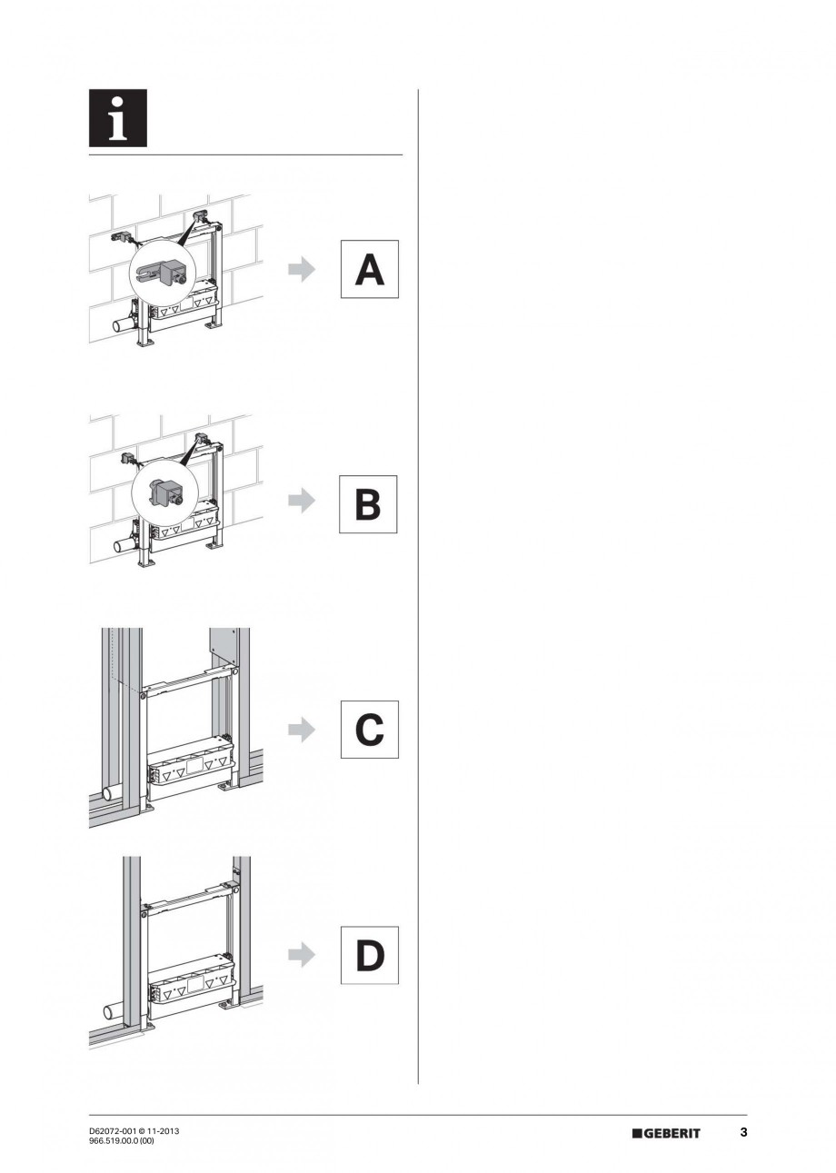 Pagina 3-Rigola de scurgere in perete pentru dus GEBERIT Instructiuni montaj, utilizare Engleza, Franceza,...