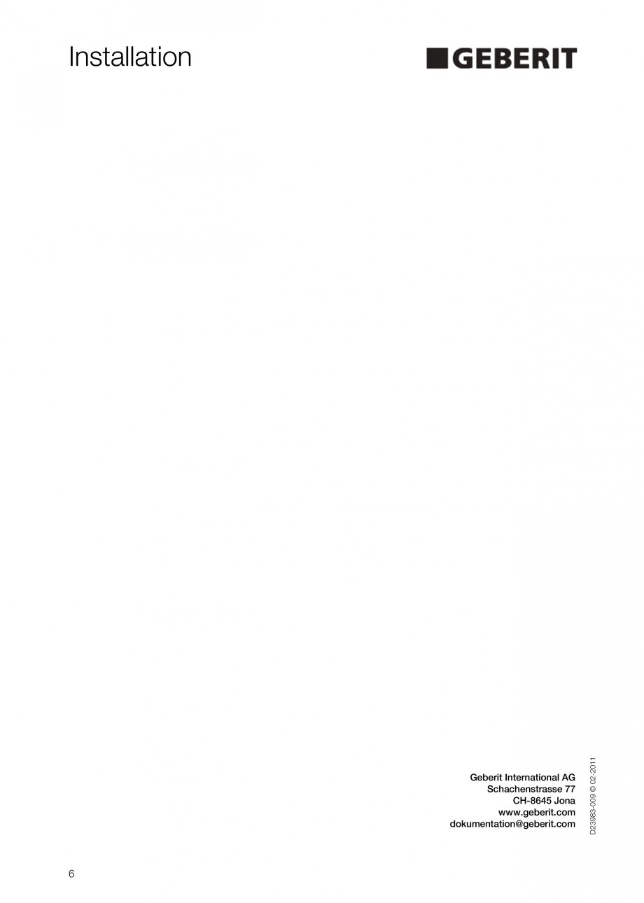 Pagina 6-Rigola liniara pentru dus - montaj la perete GEBERIT Scurgere in pardoseala Instructiuni montaj,...