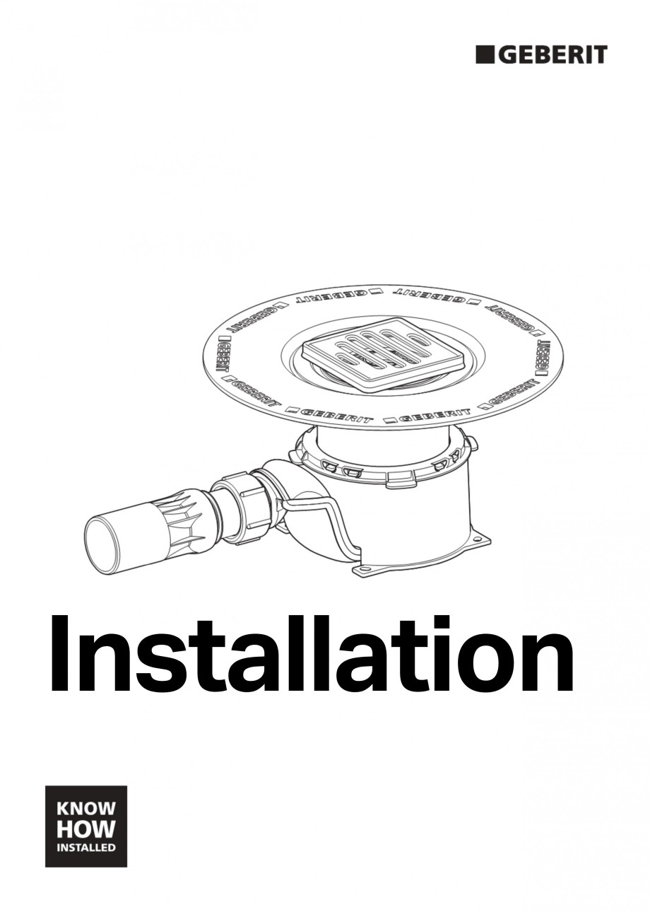 Pagina 1-Sifon de pardoseala pentru dus GEBERIT Instructiuni montaj, utilizare Engleza Installation

B

1-11...
