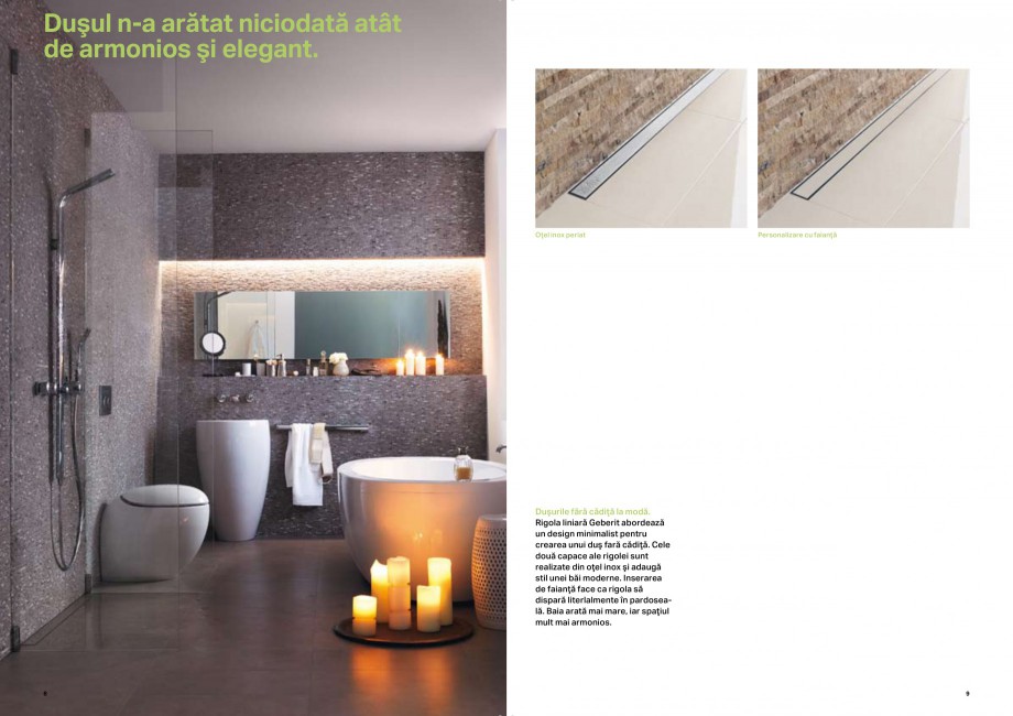 Pagina 5-Placerea pura a dusului - Rigole de dus GEBERIT Scurgere in pardoseala Catalog, brosura Romana u...