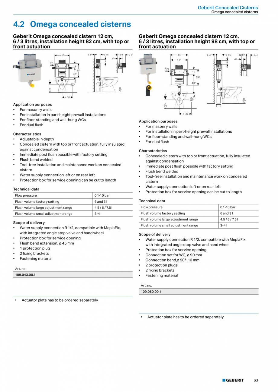 Pagina 63-Sisteme sanitare Geberit 2015-2016 GEBERIT Scurgere in pardoseala Catalog, brosura Engleza struction...