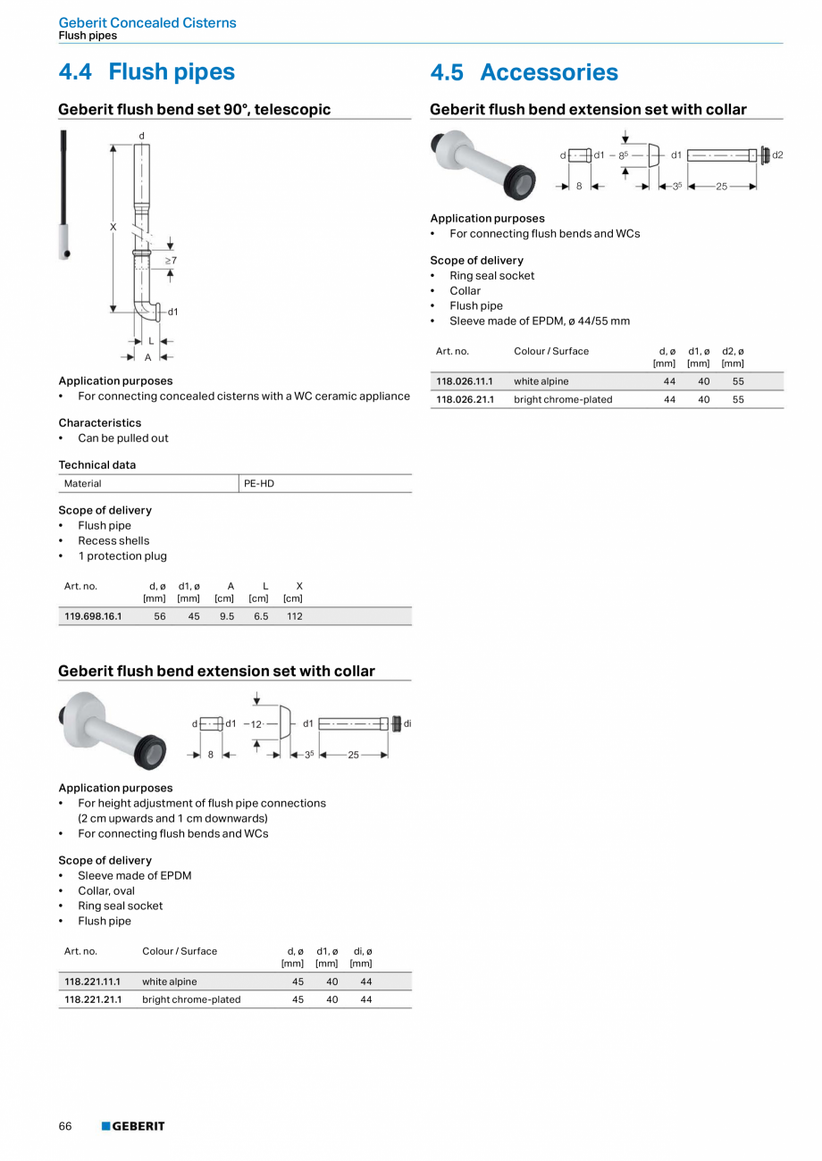 Pagina 66-Sisteme sanitare Geberit 2015-2016 GEBERIT Scurgere in pardoseala Catalog, brosura Engleza inert gas...