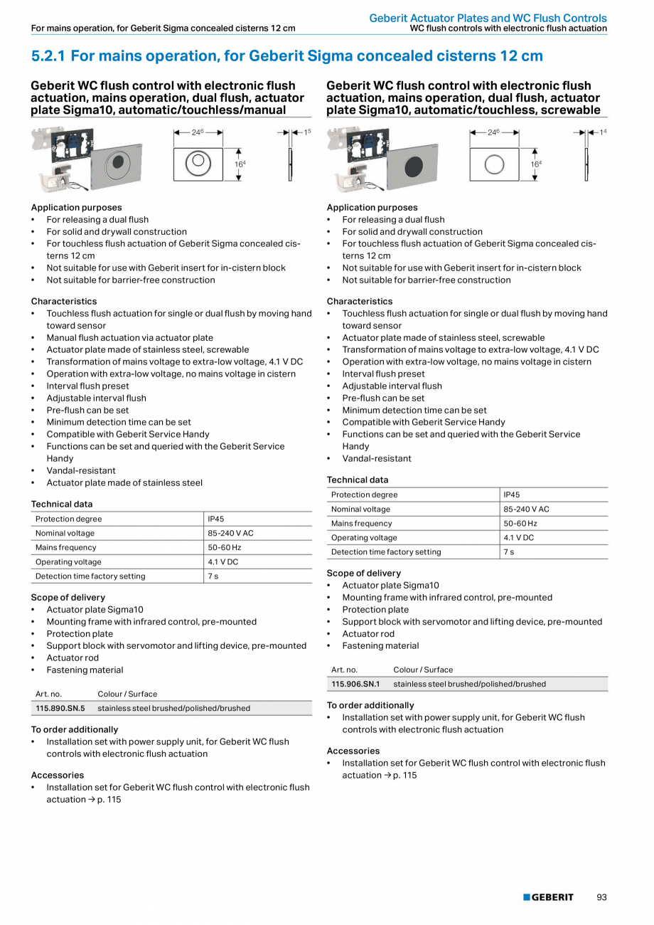 Pagina 93-Sisteme sanitare Geberit 2015-2016 GEBERIT Scurgere in pardoseala Catalog, brosura Engleza WC...