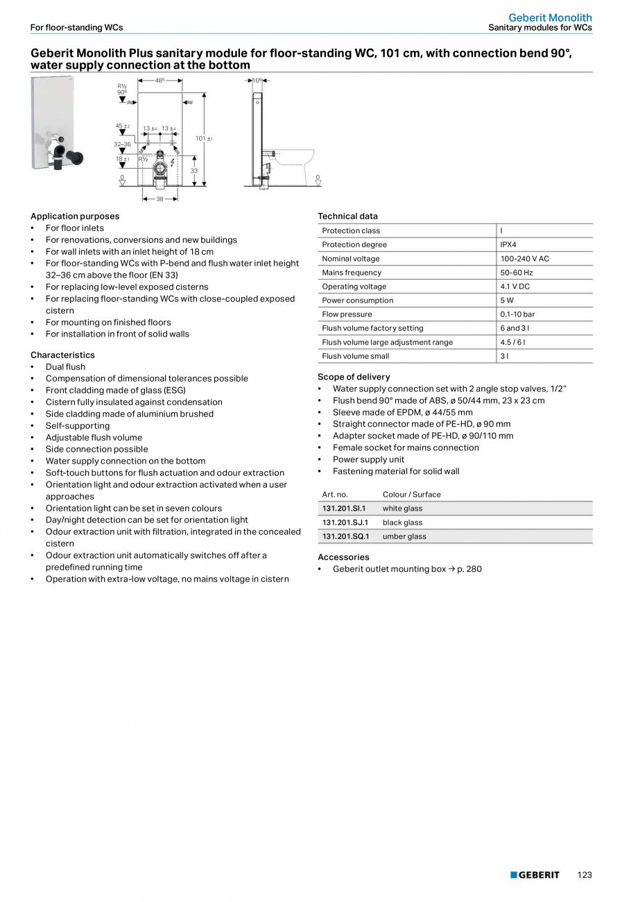 Pagina 123-Sisteme sanitare Geberit 2015-2016 GEBERIT Scurgere in pardoseala Catalog, brosura Engleza set with ...