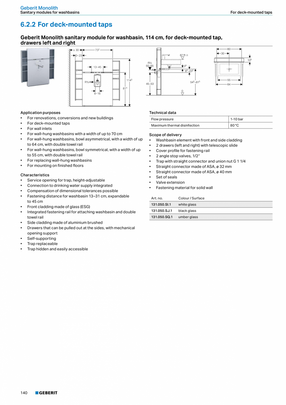 Pagina 140-Sisteme sanitare Geberit 2015-2016 GEBERIT Scurgere in pardoseala Catalog, brosura Engleza ...