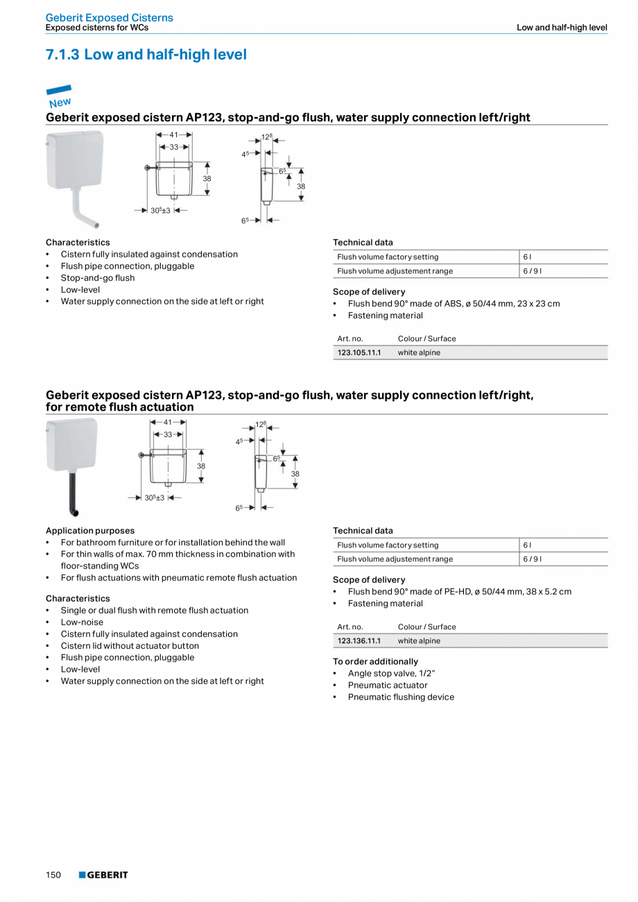Pagina 150-Sisteme sanitare Geberit 2015-2016 GEBERIT Scurgere in pardoseala Catalog, brosura Engleza 1 for...