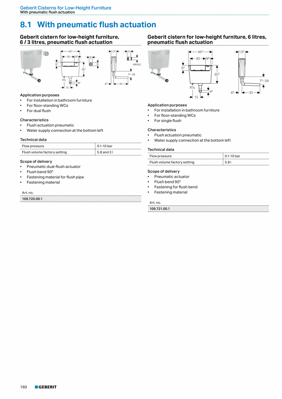 Pagina 160 - Sisteme sanitare Geberit 2015-2016 GEBERIT Scurgere in perete, Scurgere in pardoseala, ...