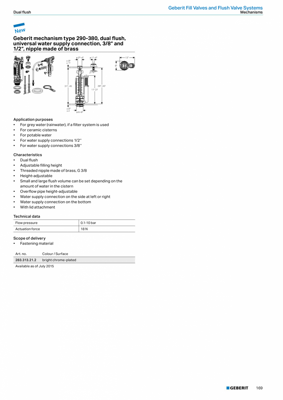 Pagina 169-Sisteme sanitare Geberit 2015-2016 GEBERIT Scurgere in pardoseala Catalog, brosura Engleza sing...