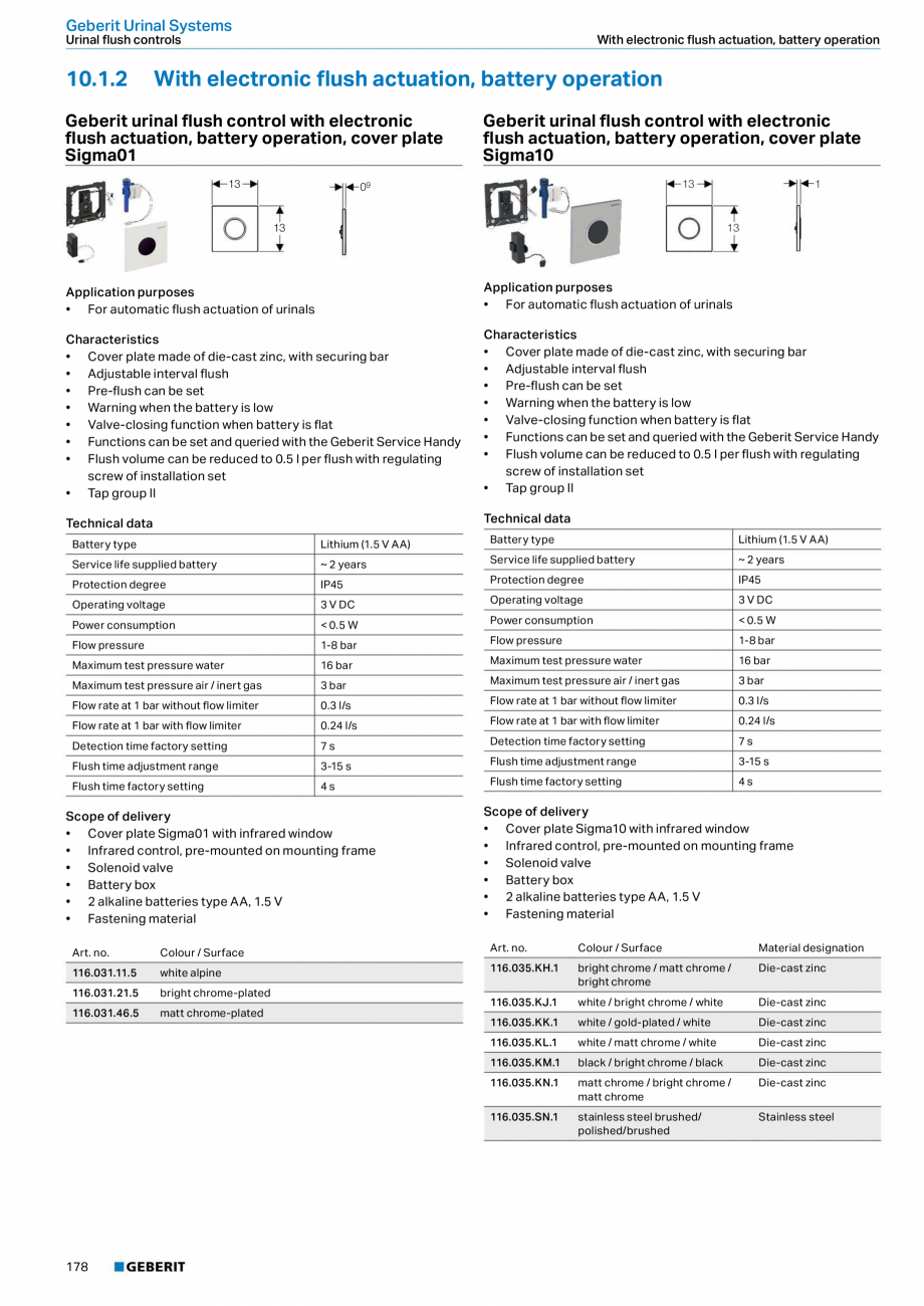 Pagina 178-Sisteme sanitare Geberit 2015-2016 GEBERIT Scurgere in pardoseala Catalog, brosura Engleza ed with...
