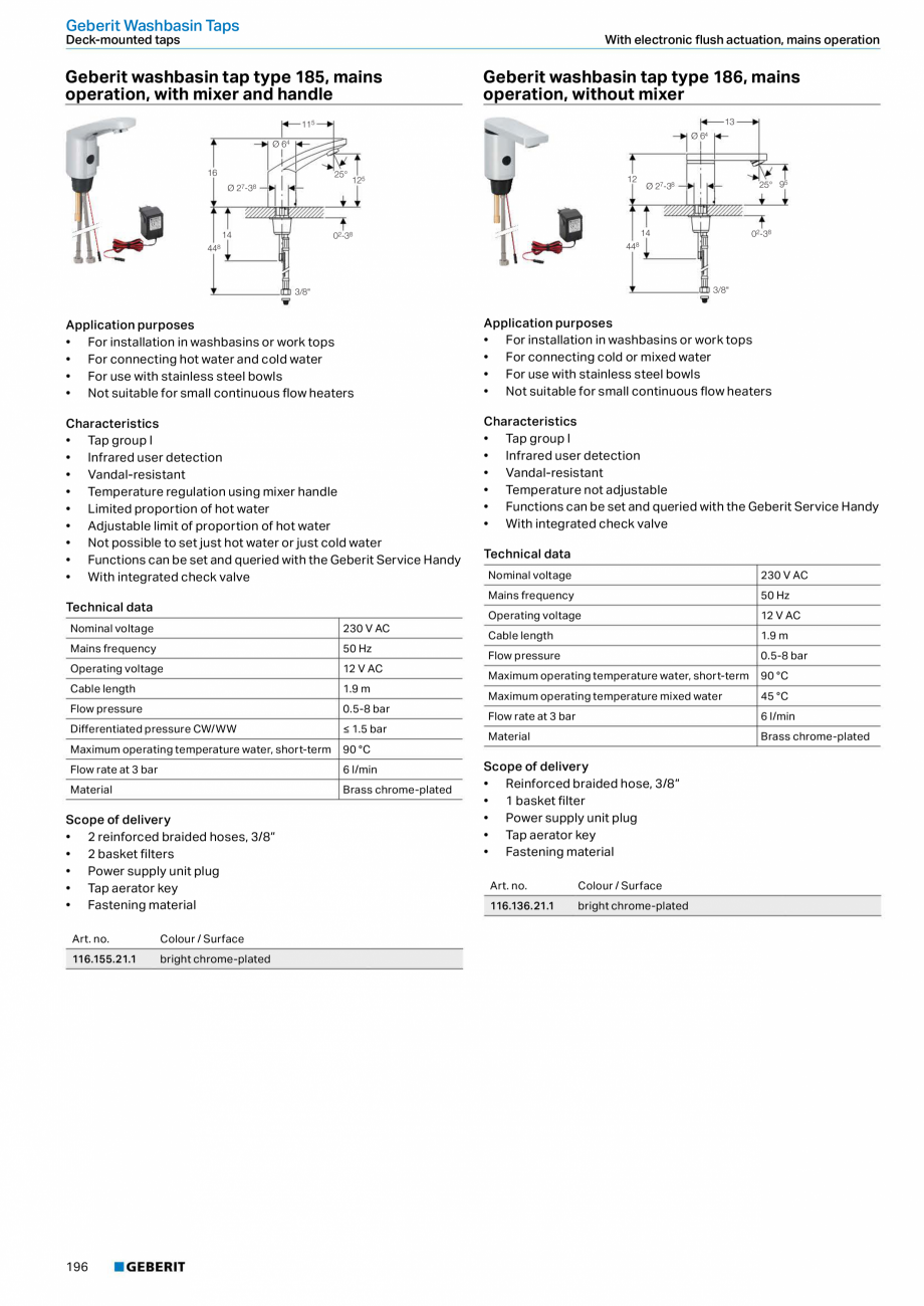 Pagina 196-Sisteme sanitare Geberit 2015-2016 GEBERIT Scurgere in pardoseala Catalog, brosura Engleza front...