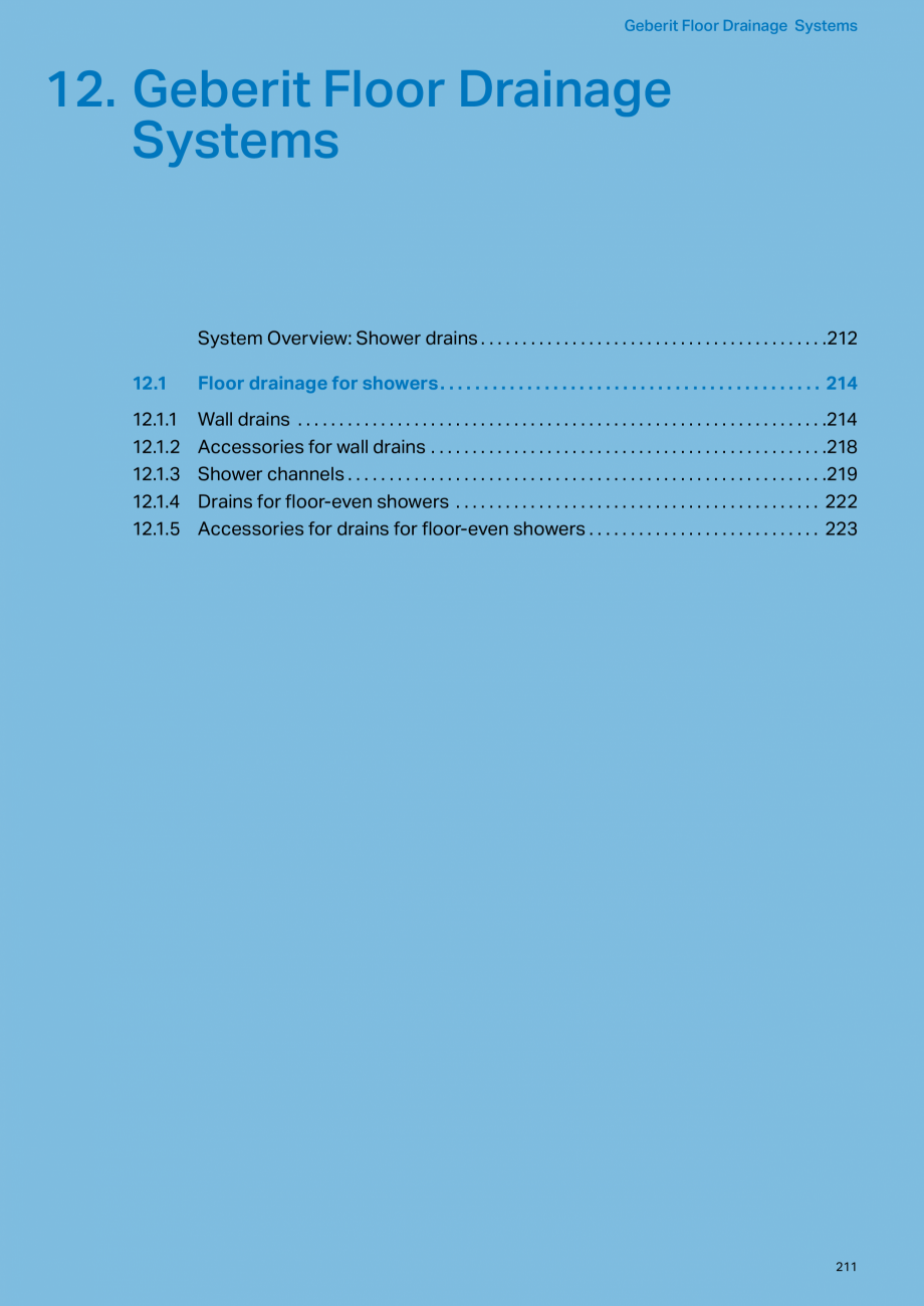 Pagina 211-Sisteme sanitare Geberit 2015-2016 GEBERIT Scurgere in pardoseala Catalog, brosura Engleza e
•...