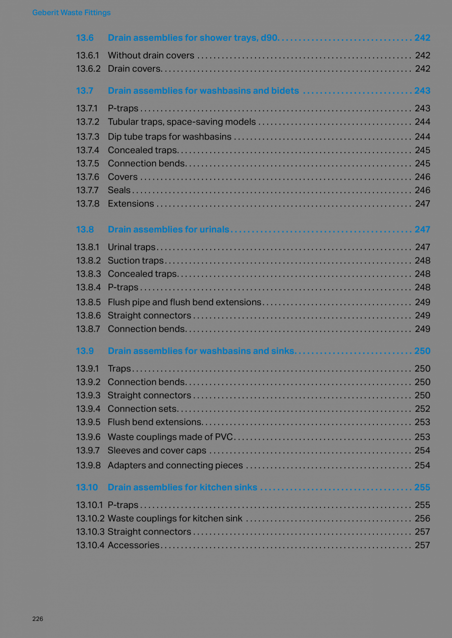 Pagina 226-Sisteme sanitare Geberit 2015-2016 GEBERIT Scurgere in pardoseala Catalog, brosura Engleza s and new...