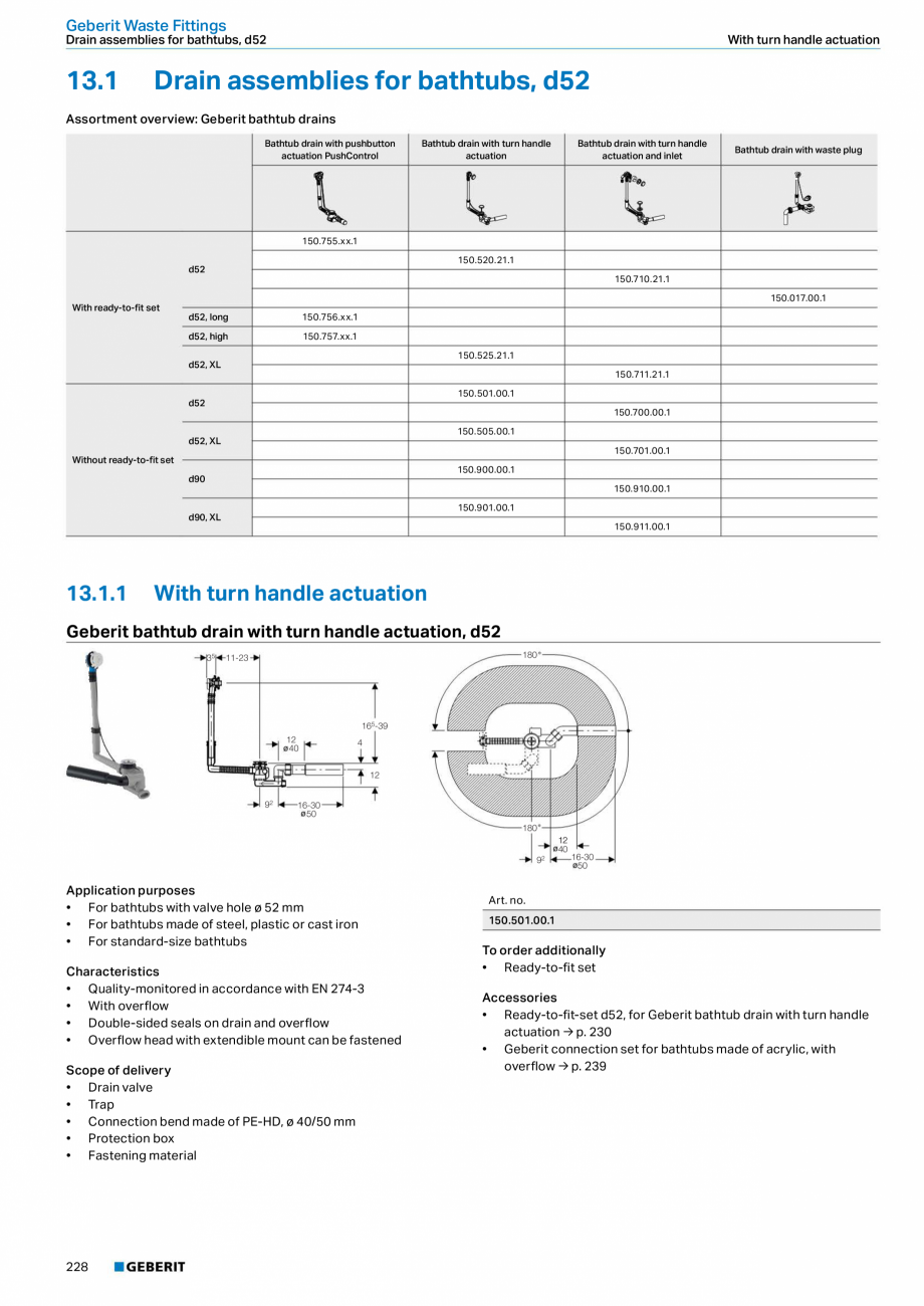 Pagina 228-Sisteme sanitare Geberit 2015-2016 GEBERIT Scurgere in pardoseala Catalog, brosura Engleza • For...
