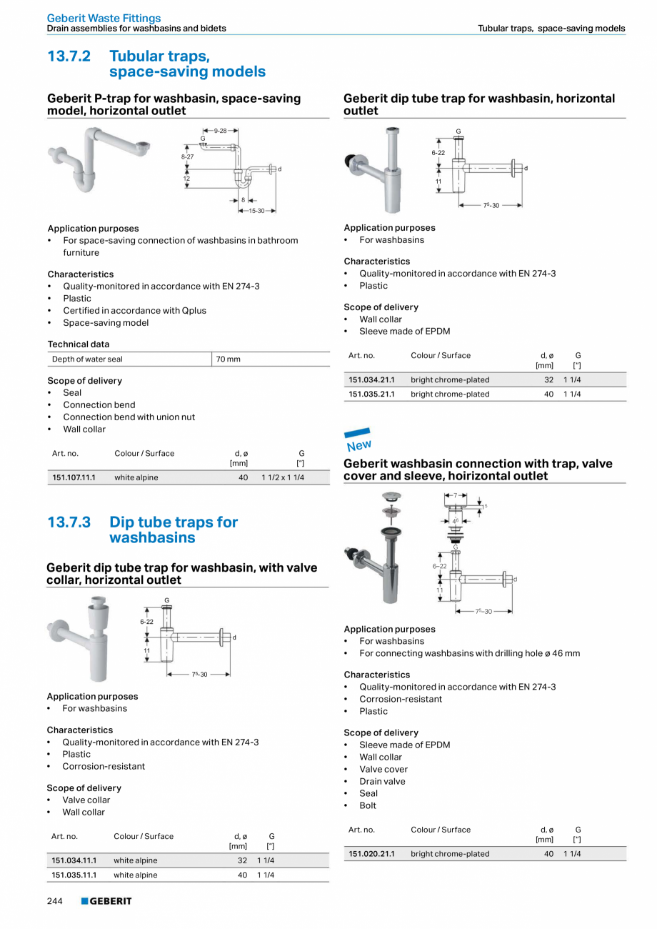 Pagina 244-Sisteme sanitare Geberit 2015-2016 GEBERIT Scurgere in pardoseala Catalog, brosura Engleza WC...