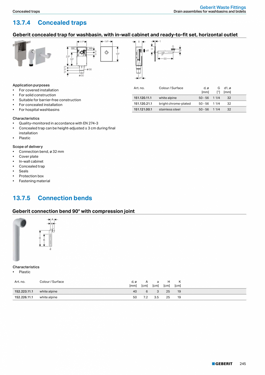 Pagina 245-Sisteme sanitare Geberit 2015-2016 GEBERIT Scurgere in pardoseala Catalog, brosura Engleza 0/110 mm
...