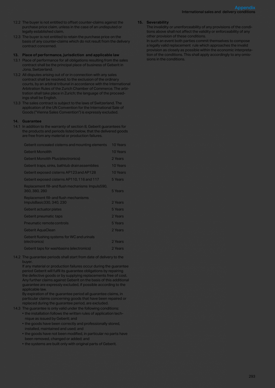 Pagina 293-Sisteme sanitare Geberit 2015-2016 GEBERIT Scurgere in pardoseala Catalog, brosura Engleza  For grey...