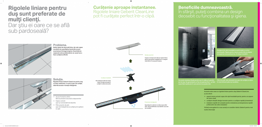 Pagina 2-Rigole liniare pentru dusuri fara cadita GEBERIT CleanLine Catalog, brosura Romana  arată bine, dar...