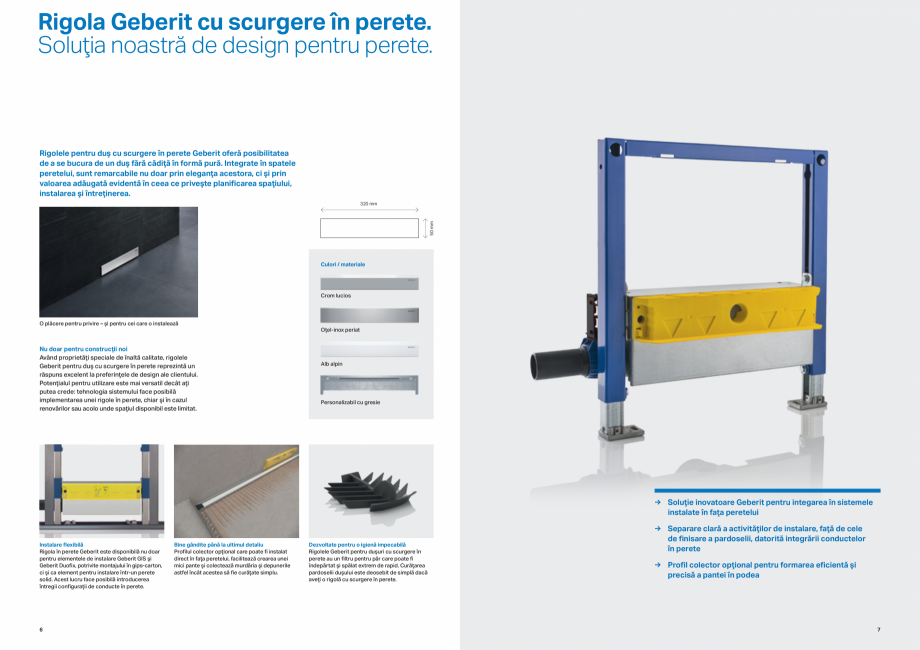 Pagina 4-Solutii Geberit pentru dusurile fara cadita GEBERIT CleanLine Catalog, brosura Romana oar prin...