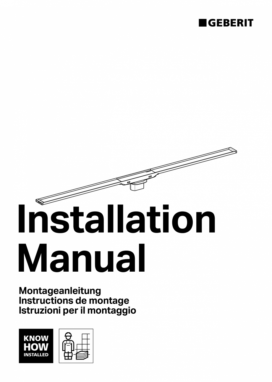 Pagina 1-Instructiuni montaj capac pentru rigole liniare pentru dusuri fara cadita  GEBERIT CleanLine...