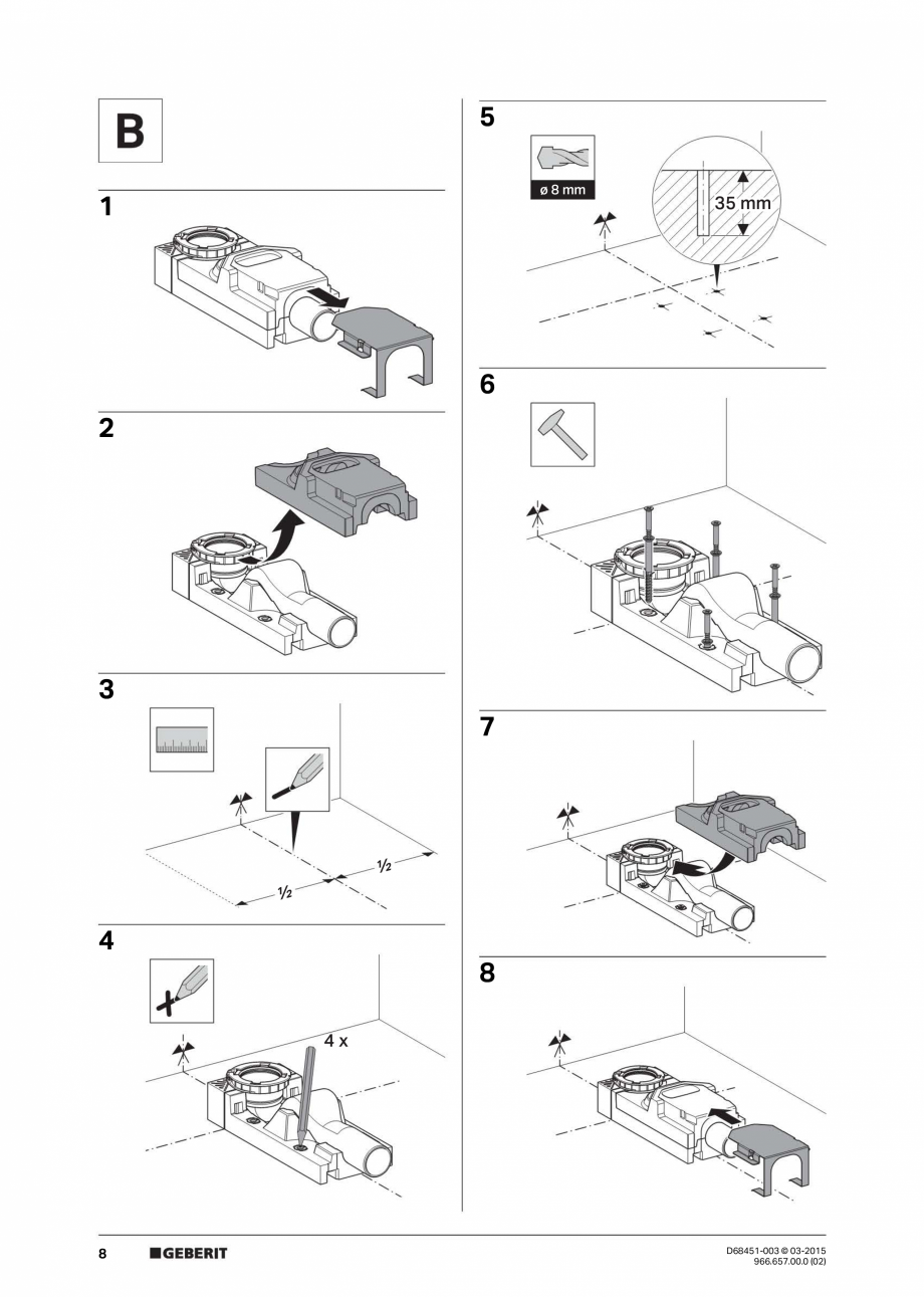Pagina 8-Rigole liniare pentru dusuri fara cadita - instalare capac GEBERIT CleanLine Instructiuni montaj,...
