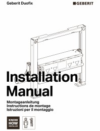 Manual de instalare pentru element de instalare Geberit Duofix pentru dus, 50 cm