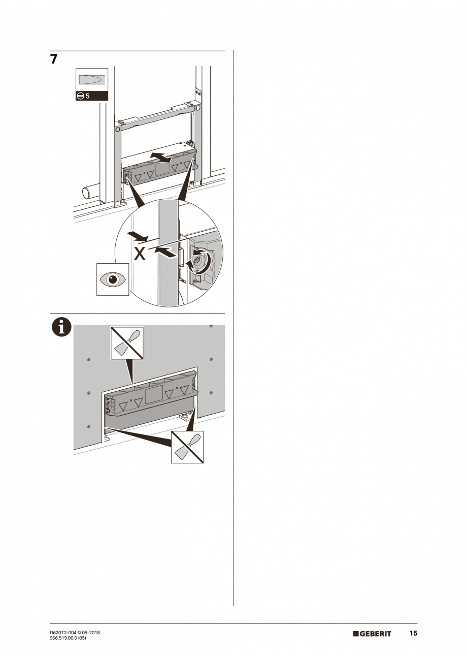 Pagina 15-Manual de instalare pentru element de instalare Geberit Duofix pentru dus, 50 cm GEBERIT Scurgere in...