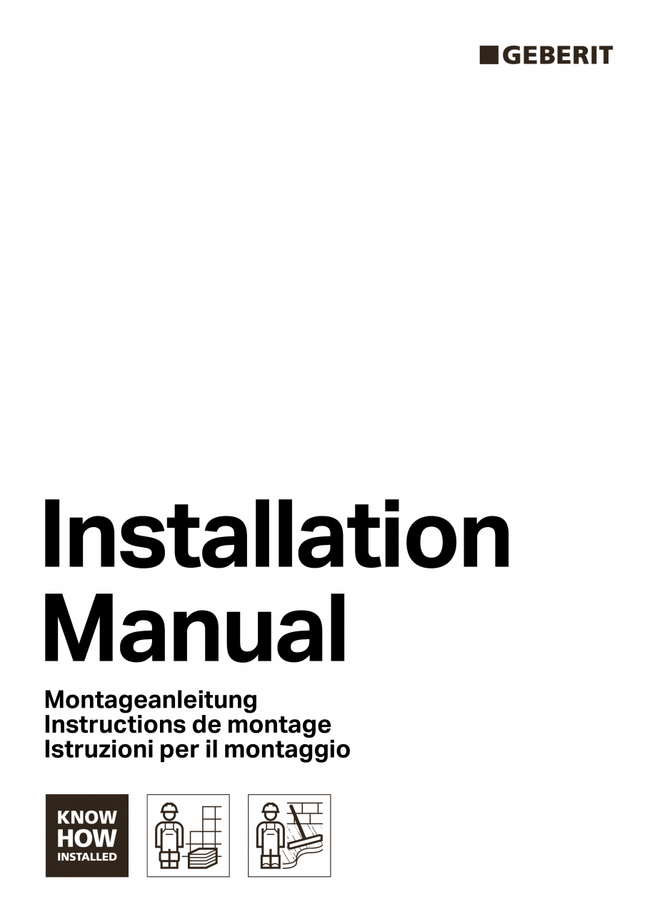 Pagina 1-Instructiuni de instalare pentru element de instalare Geberit Duofix pentru dus, 50 cm GEBERIT...