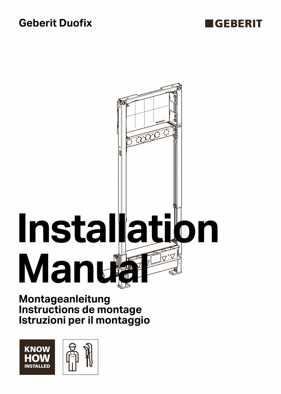 Pagina 1-Manual de instalare - pentru element de instalare Geberit Duofix pentru dus, 130 cm GEBERIT Scurgere...