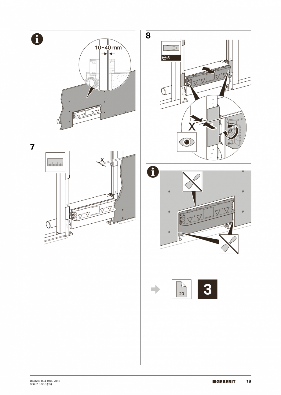 Pagina 19-Manual de instalare - pentru element de instalare Geberit Duofix pentru dus, 130 cm GEBERIT Scurgere...