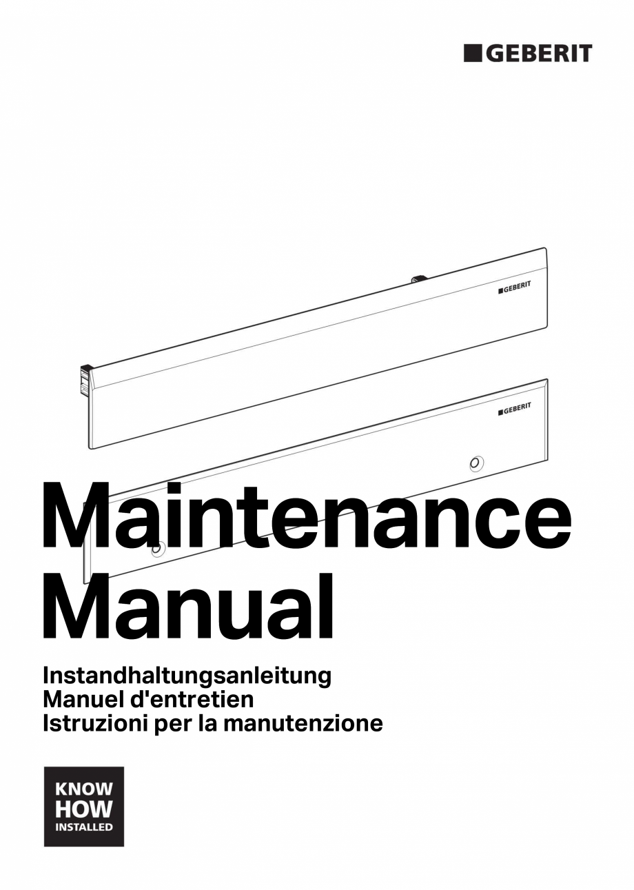 Pagina 1-Manual pentru intretinere a setului gata de instalare Geberit GEBERIT Scurgere in perete...