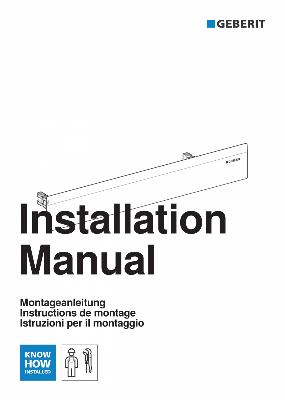 Pagina 1-Instructiuni de montaj pentru setul gata de instalare Geberit GEBERIT Scurgere in perete...