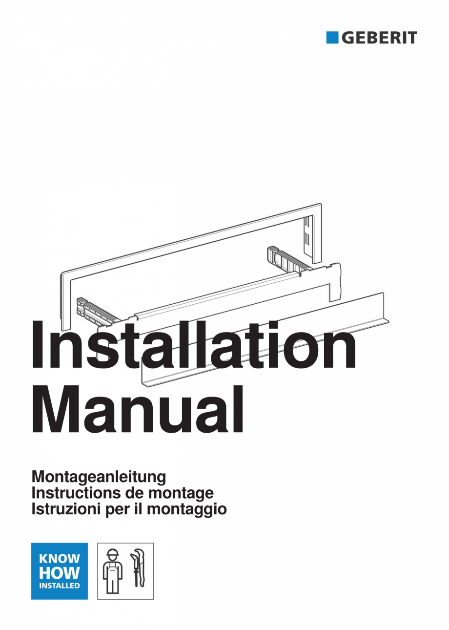 Pagina 1 - Manual de instalare pentru set gata de instalare Geberit pentru scurgere in perete, pe...