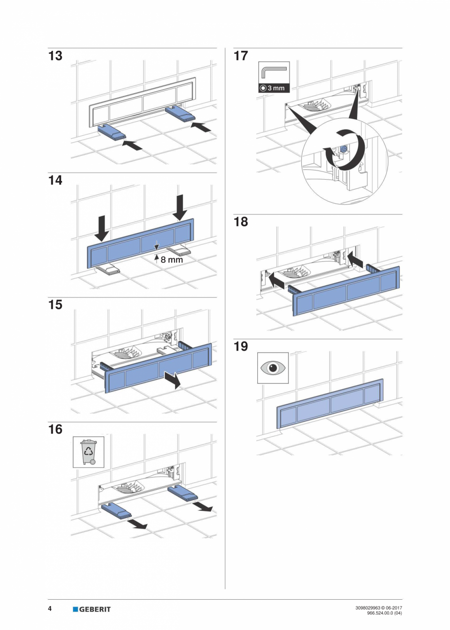 Pagina 4 - Manual de instalare pentru set gata de instalare Geberit pentru scurgere in perete, pe...