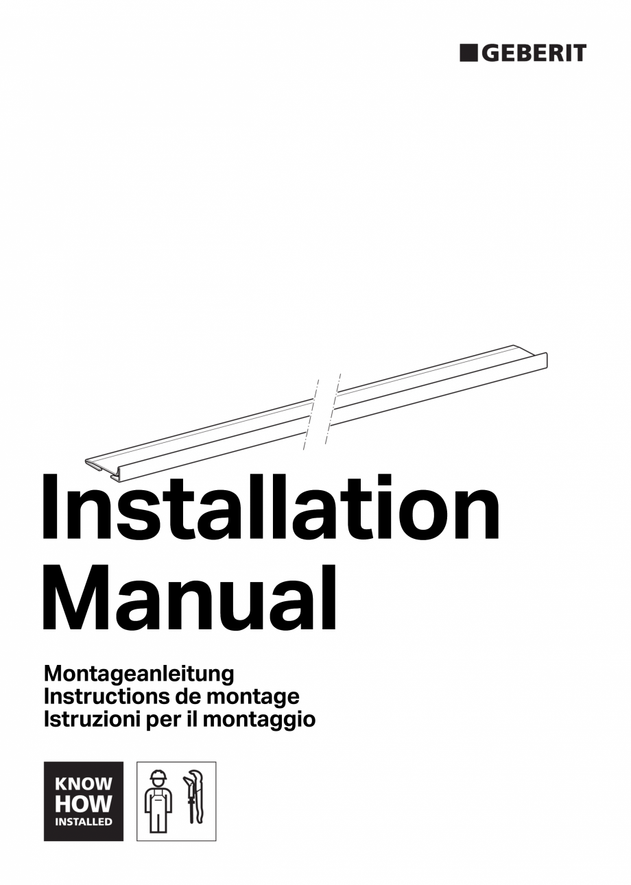 Pagina 1-Manual de instalare pentru profil colector pentru dus GEBERIT Scurgere in perete Instructiuni montaj...