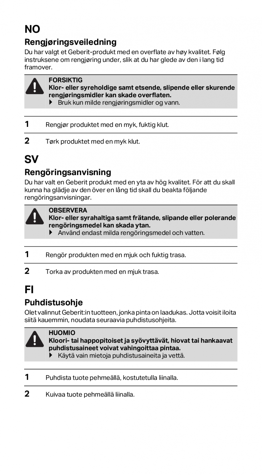 Pagina 4-Instructiuni de instalare pentru rigola GEBERIT CleanLine Instructiuni montaj, utilizare Engleza,...