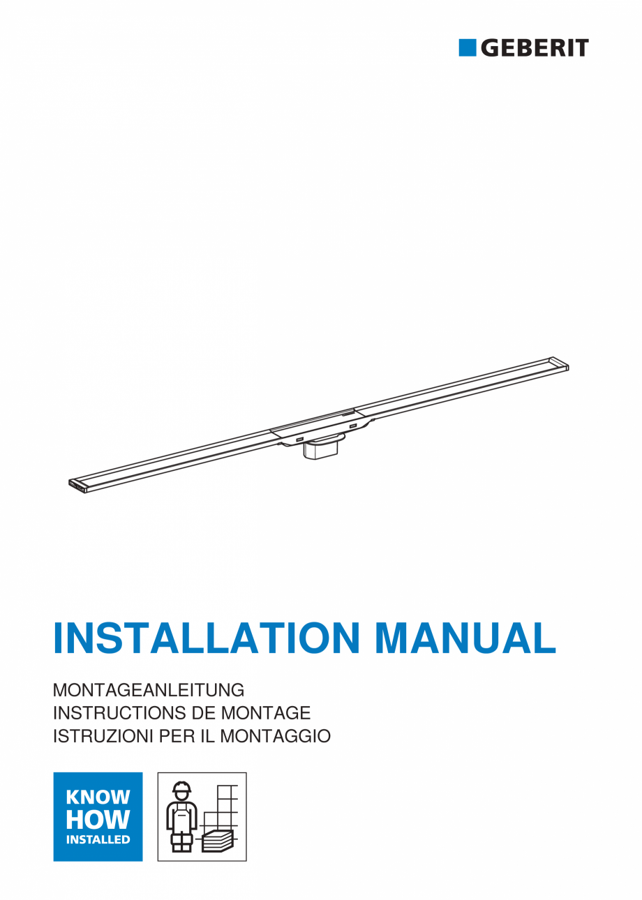 Pagina 1 - Manual de instalare pentru rigola GEBERIT CleanLine Instructiuni montaj, utilizare...