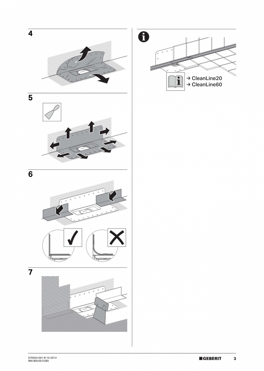 Pagina 3 - Instructiuni pentru instalare - Kit de instalare Geberit pentru rigole pentru dus din...