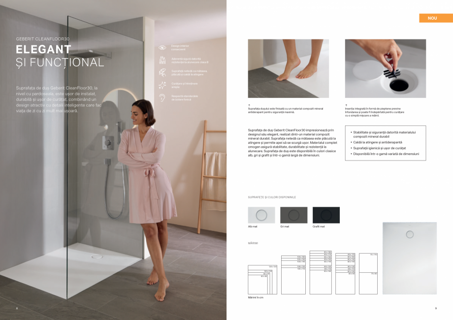 Pagina 5-Solutii pentru dus - pentru toate cerintele clientului GEBERIT Catalog, brosura Romana ura o...