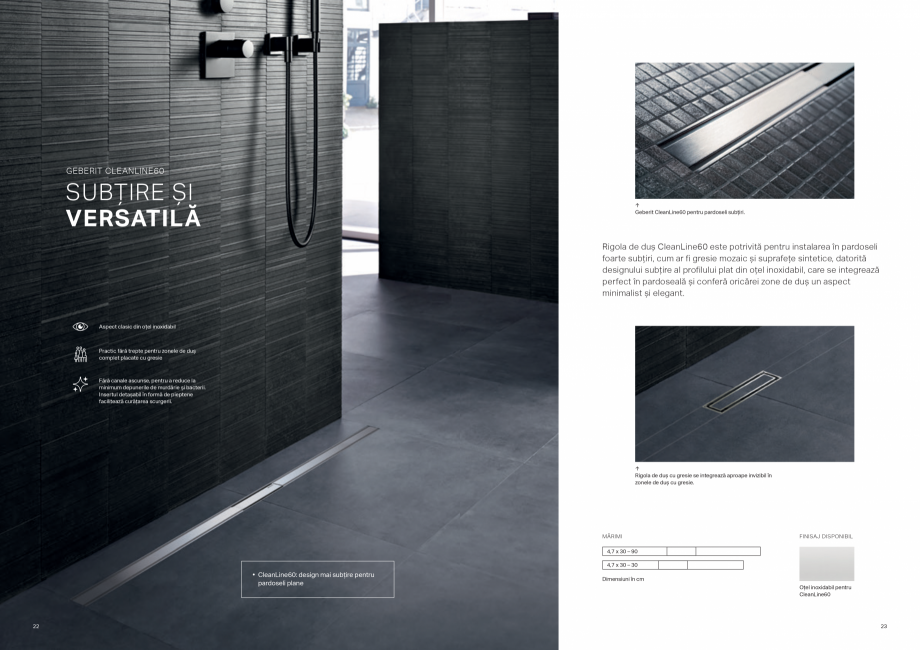 Pagina 12-Solutii pentru dus - pentru toate cerintele clientului GEBERIT Catalog, brosura Romana tat și...