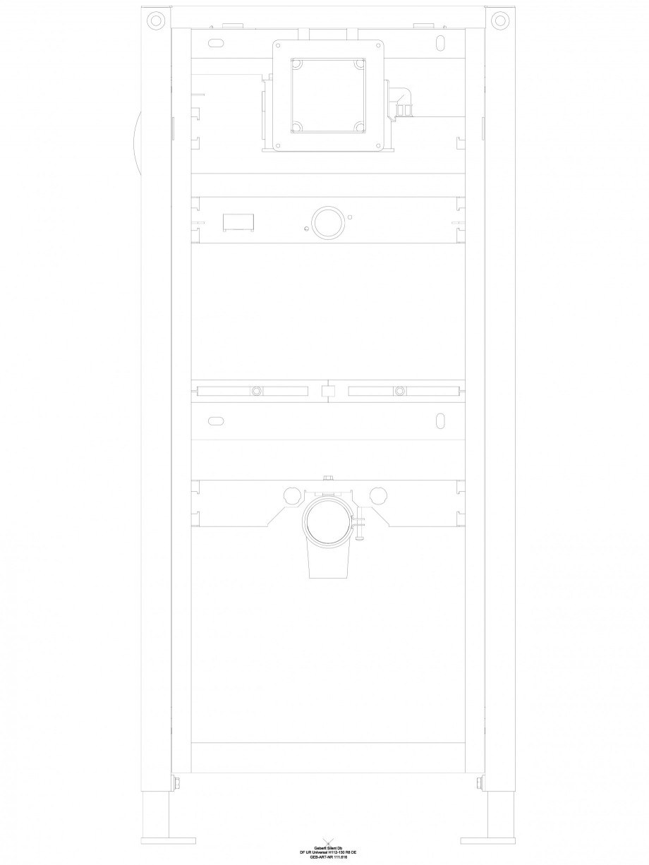 Pagina 1-CAD-DWG Sistem de instalare pisoar Universal - vedere din fata GEBERIT Detaliu de produs Duofix 